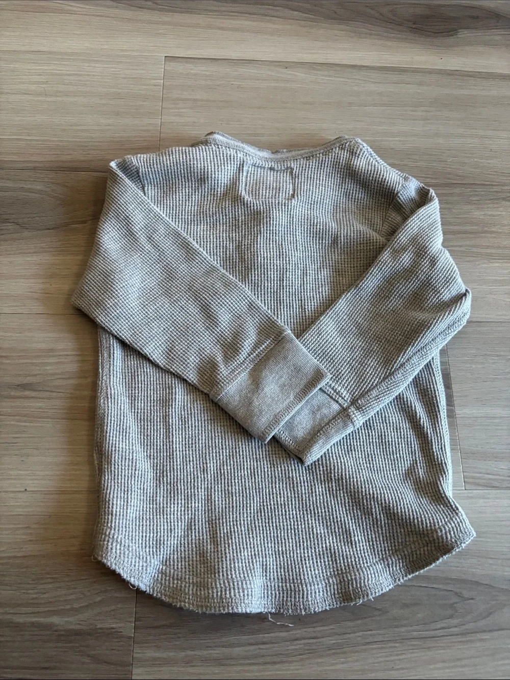 The Children's Place Gray Waffle-Knit Henley Long Sleeve Top